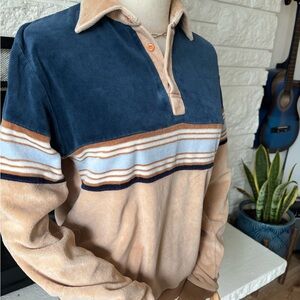 Vintage 70’s Velour Striped Pullover